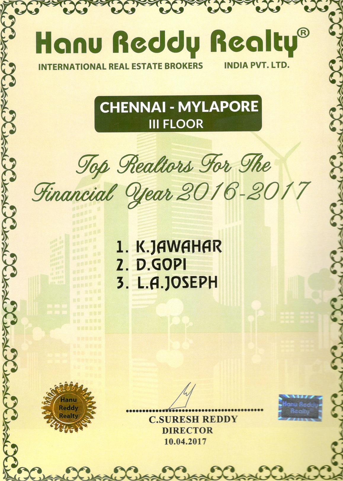 Certificates